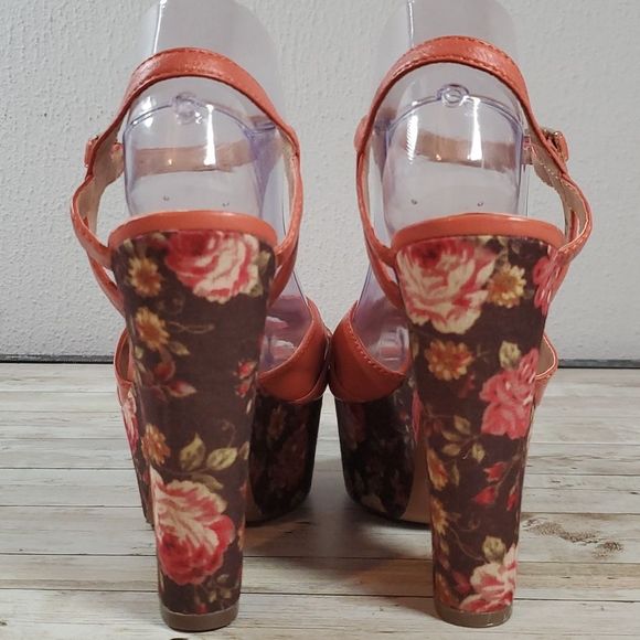 REPORT RAY FLORAL PLATFORM SANDALS 9 - RETRO BOHO HIPPIE STYLE SHOES MANSON GIRL - Picture 3 of 10